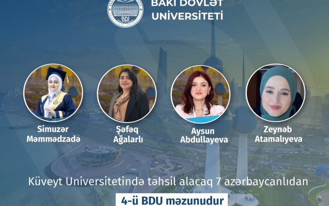 Küveyt Universitetində təqaüdlə təhsil alacaq 7 azərbaycanlı gəncdən 4-ü BDU məzunudur