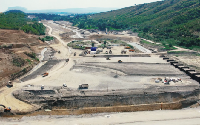 Yengicə su anbarında tikinti işləri davam edir - FOTO