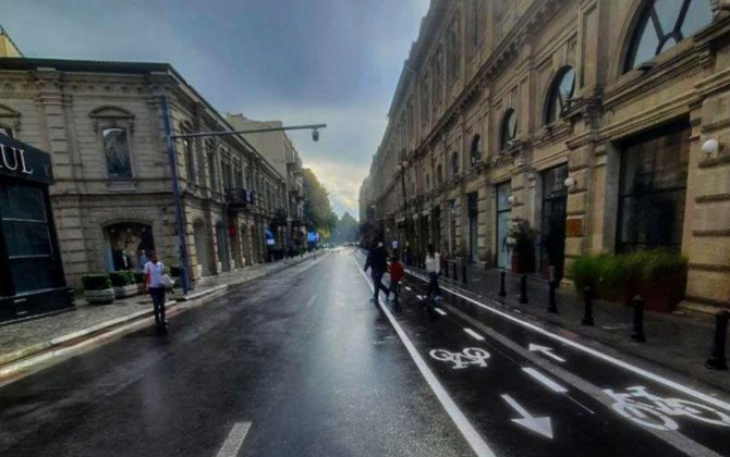 Bakının bu küçəsində velosiped zolaqları çəkildi - FOTO