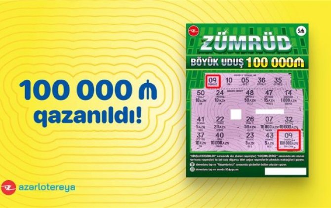 “Zümrüd” ani lotereyasında böyük uduş – 100 000 qazanıldı!