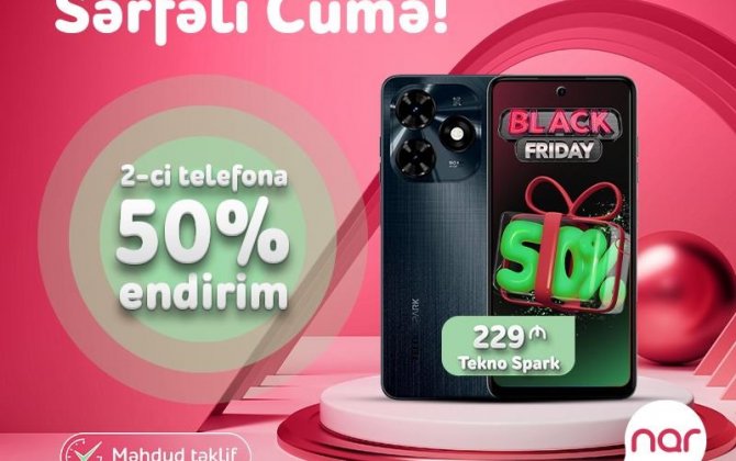 “Nar”dan “Sərfəli cümə” təklifi – 50% endirimlə smartfon əldə et!