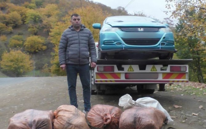 Narkotiklə dolu avtomobili evakuatorun üzərində Bakıya gətirmək istədilər