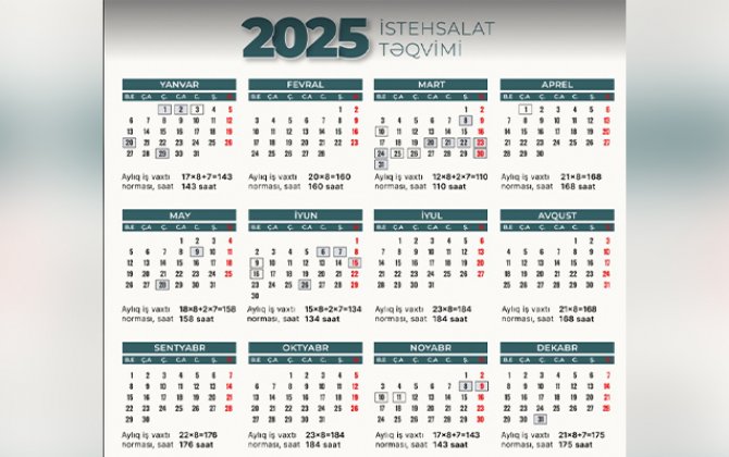 2025-ci ilin qeyri-iş günləri - Açıqlandı