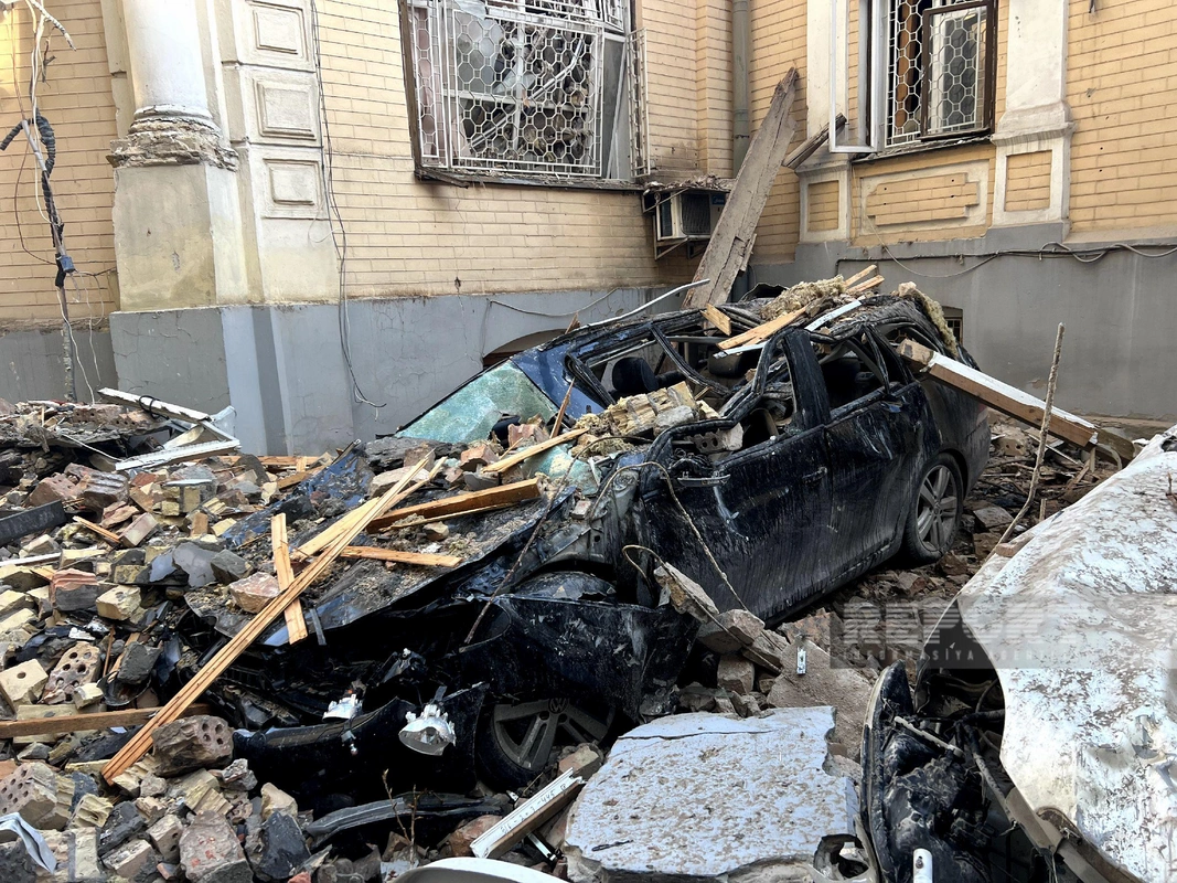 Kiyevdə azərbaycanlı ailənin yaşadığı bina dron hücumuna məruz qalıb - FOTOREPORTAJ