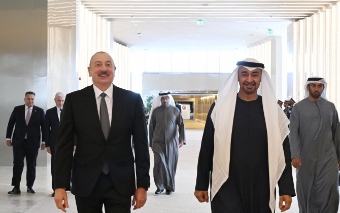 İlham Əliyev və Şeyx Məhəmməd bin Zayed Al Nəhyan birgə nahar ediblər