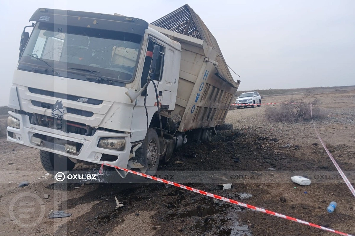 В Агдамском районе грузовик подорвался на мине-ФОТО