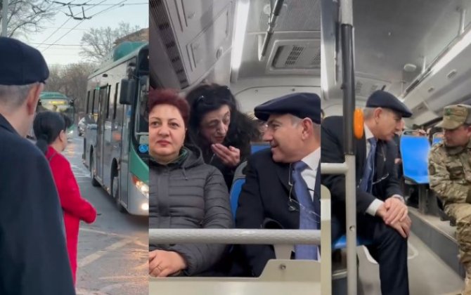 Paşinyan işə yenə avtobusla getdi - vətəndaşlarla söhbətləşdi...-FOTO+VİDEO