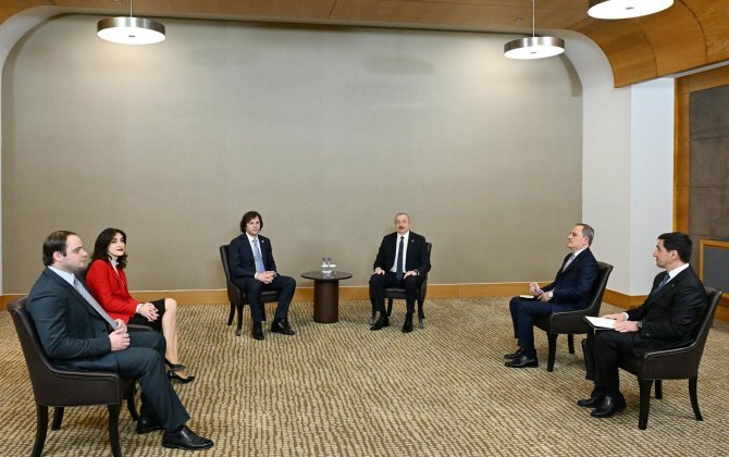 İlham Əliyev İrakli Kobaxidze ilə görüşdü