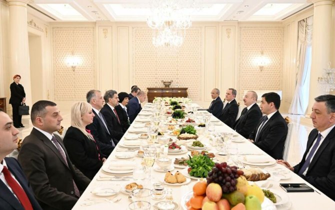 Prezidentlərin nahar əsnasında geniş tərkibdə görüşü oldu