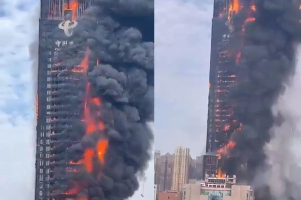 Dubaydakı göydələndə GÜCLÜ YANĞIN olub - VİDEO