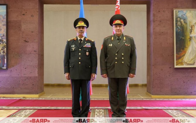 Zakir Həsənov belaruslu həmkarı ilə görüşdü - FOTOLAR