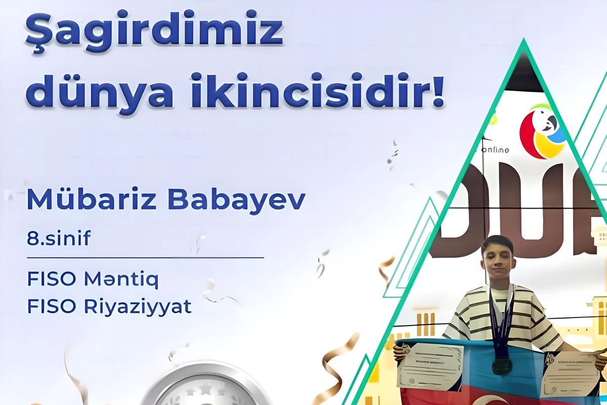 Azərbaycanlı şagird dünya ikincisi oldu