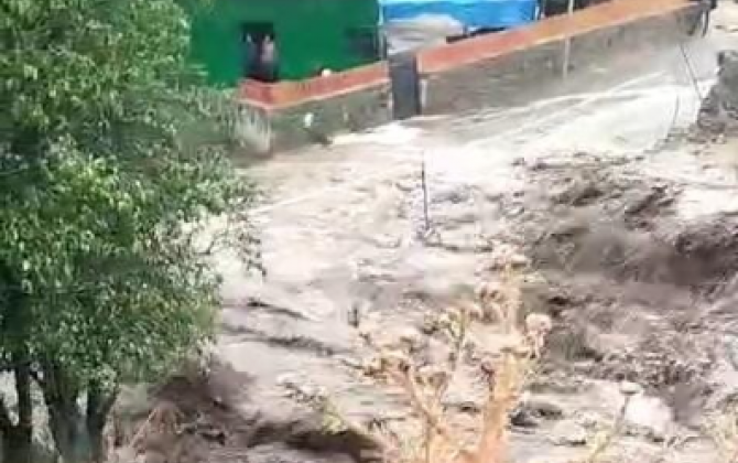 Daşkəsən rayonuna leysan yağıb, dolu düşüb - FOTO 