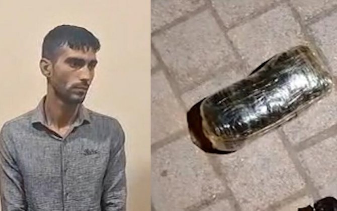 Səbail rayonunda heroin satan narkokuryer saxlanıldı - VİDEO