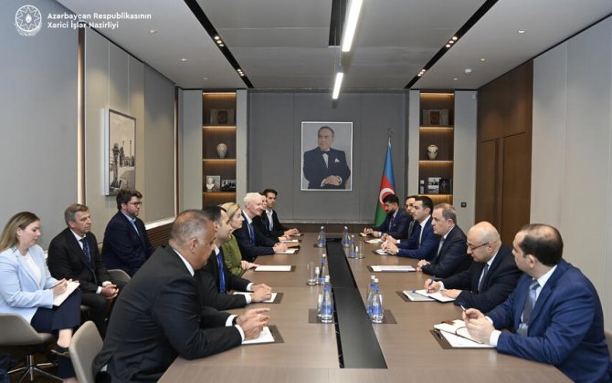 Ceyhun Bayramov ABŞ Ticarət Missiyasının nümayəndələrini qəbul etdi - FOTO