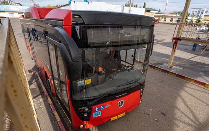 В Баку водитель автобуса по неосторожности сбил светофор