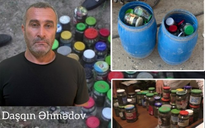 3 kiloqram marixuananı şüşə qablarda gizlətdi - VİDEO