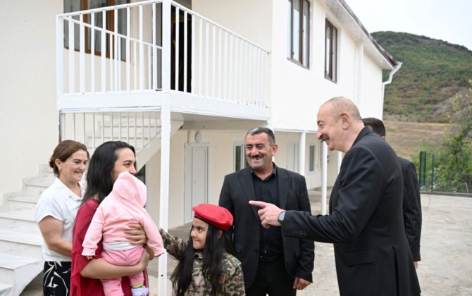 İlham Əliyev Xocalının Seyidbəyli kəndində - FOTOLAR