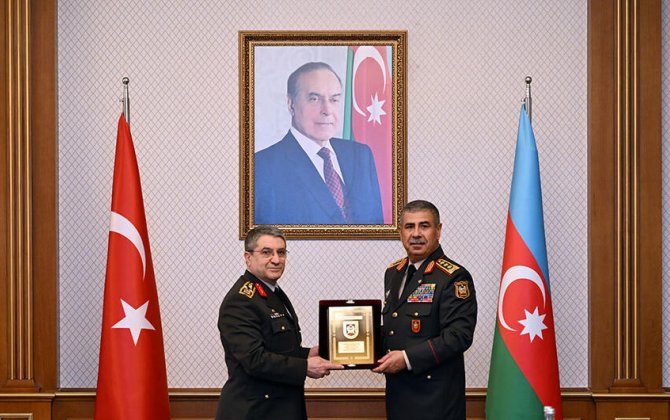 Zakir Həsənov Türkiyə Baş Qərargah rəisi Selçuk Bayraktaroğlunu qəbul etdi - FOTO/VİDEO