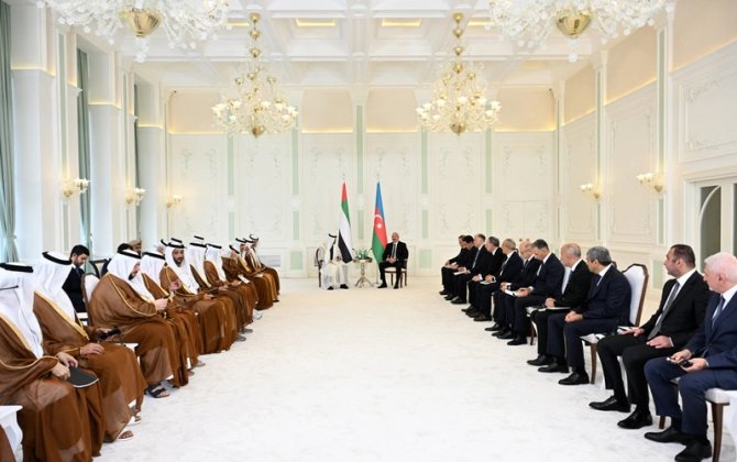 Состоялась встреча президентов Азербайджана и ОАЭ в расширенном составе - ОБНОВЛЕНО-ФОТО