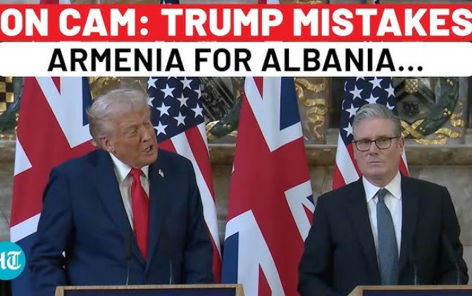 Tramp 3-cü dəfə Ermənistanı Albaniya, Azərbaycanı isə “Aberbaycan” adlandırdı...+VİDEO