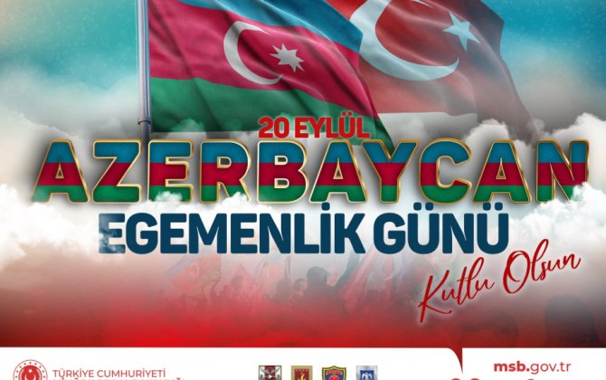 Türkiyə Müdafiə Nazirliyi Azərbaycanı Dövlət Suverenliyi Günü münasibətilə təbrik edib