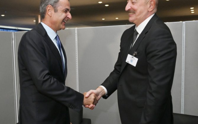 İlham Əliyev Yunanıstanın Baş naziri ilə görüşüb - FOTO