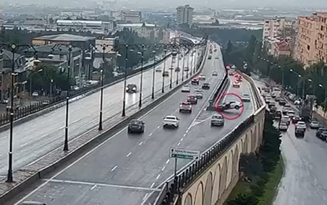 Bakıda ölümlə nəticələnən qəzanın ANBAAN GÖRÜNTÜSÜ