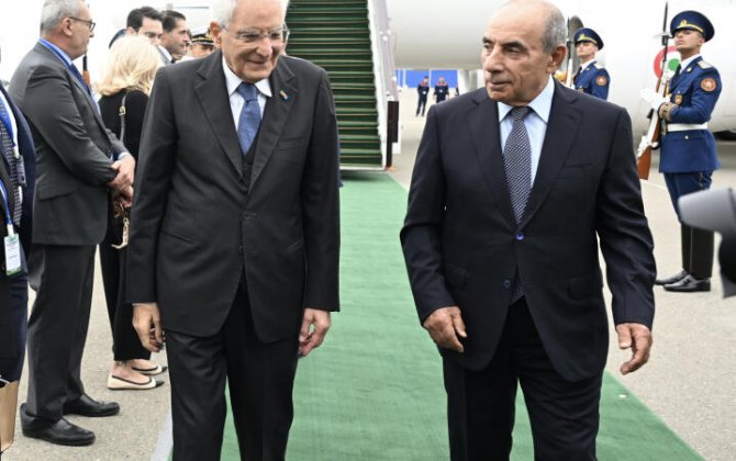İtaliya Prezidenti Sercio Mattarella Azərbaycana rəsmi səfərə gəlib - FOTO