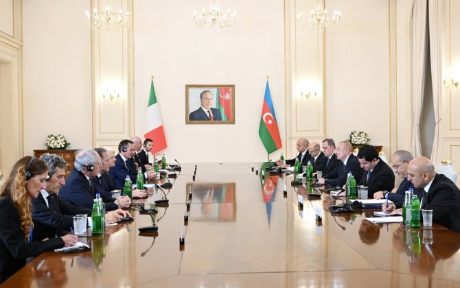İlham Əliyevin Sercio Mattarella ilə geniş tərkibdə görüşü olub - FOTO - YENİLƏNİB
