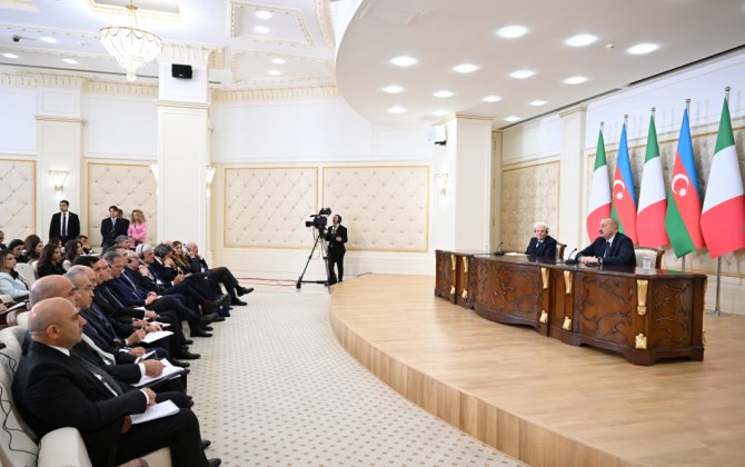 Azərbaycan və İtaliya prezidentləri mətbuata bəyanatlarla çıxış ediblər - FOTO - YENİLƏNİB