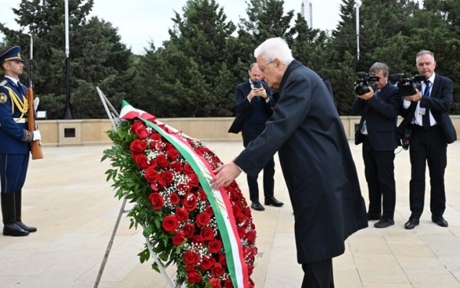 Mattarella Şəhidlər xiyabanını ziyarət etdi - FOTO
