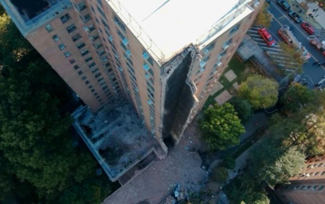 В Нью-Йорке частично обрушилось жилое здание