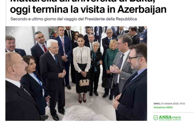 İtaliya mətbuatı Sercio Mattarellanın Azərbaycana səfərini diqqətdə saxlayıb - FOTO