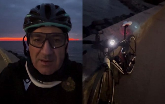 Paşinyan Kopenhagendə sübh günəşini velosiped sürməklə qarşıladı...-FOTO