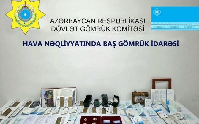 Dubaydan Bakıya brilyant qaşların qanunsuz gətirilməsinin qarşısı alınıb - FOTO