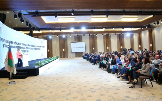Azərbaycan QHT-lərinin Əməkdaşlıq Forumunun iştirakçıları Prezident İlham Əliyevə müraciət ünvanlayıb