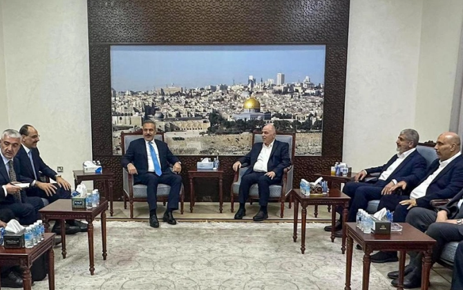 Hakan Fidan və İbrahim Kalın HƏMAS Şura Məclisinin sədri ilə görüşüb
