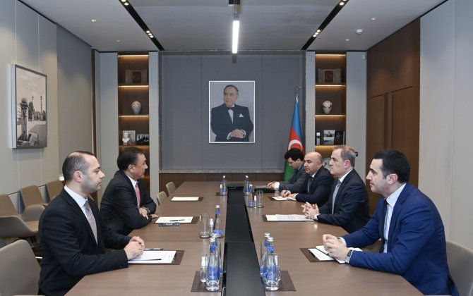 Ceyhun Bayramov TDT baş katibini qəbul edib - FOTO
