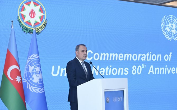 Ceyhun Bayramov BMT-nin 80 illik yubileyinə həsr olunmuş tədbirdə çıxış edib - FOTO