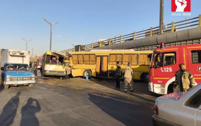 İranda iki avtobus toqquşdu: 30-a yaxın yaralanan var - FOTO
