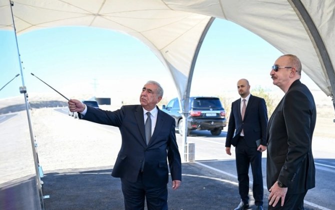 Prezident Cəbrayılda avtomobil yolunun açılışında – FOTOLAR