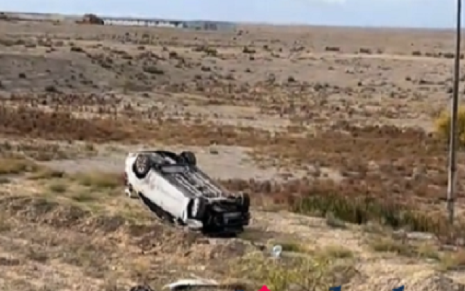 Naxçıvanda maşın yoldan çıxaraq aşdı - VİDEO