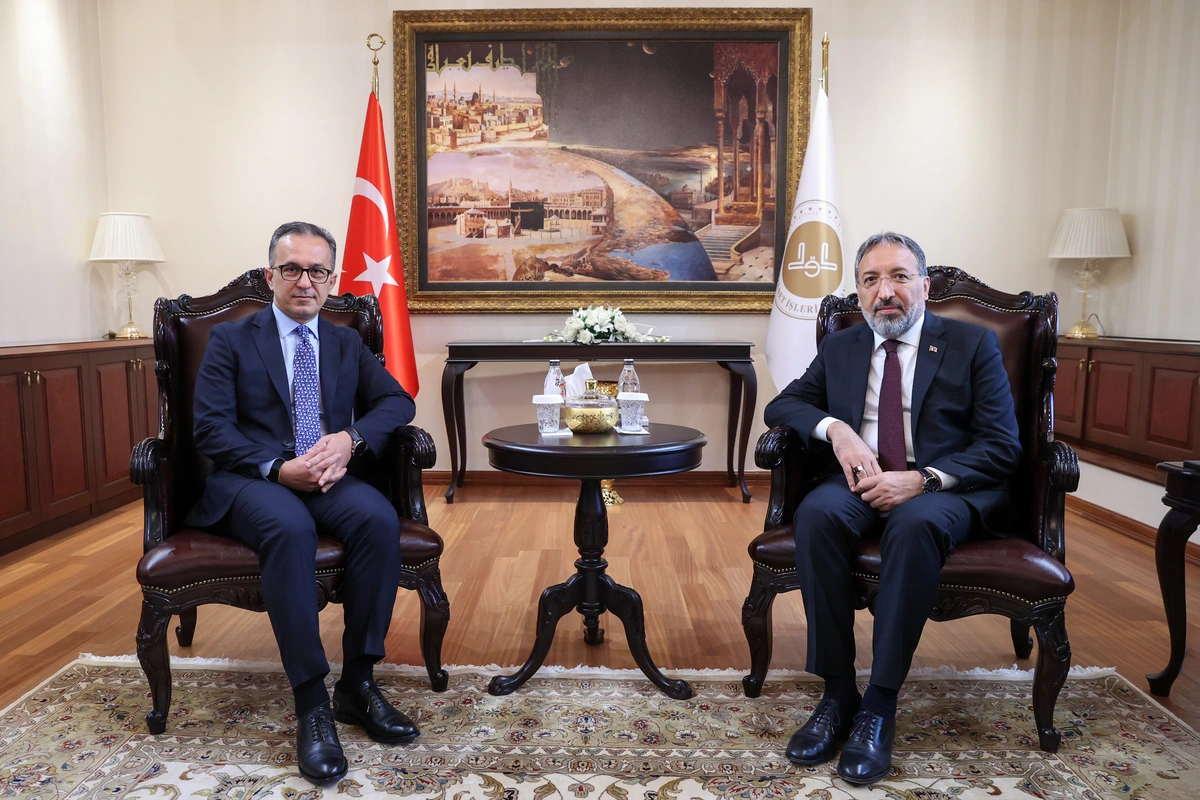 Dövlət komitəsinin sədri Türkiyənin Diyanət İşləri İdarəsinin rəhbəri ilə görüşüb - FOTO