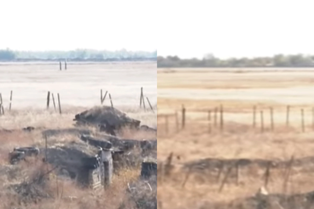 Düşmənin bir top atəşi ilə viran qalan postundan GÖRÜNTÜLƏR