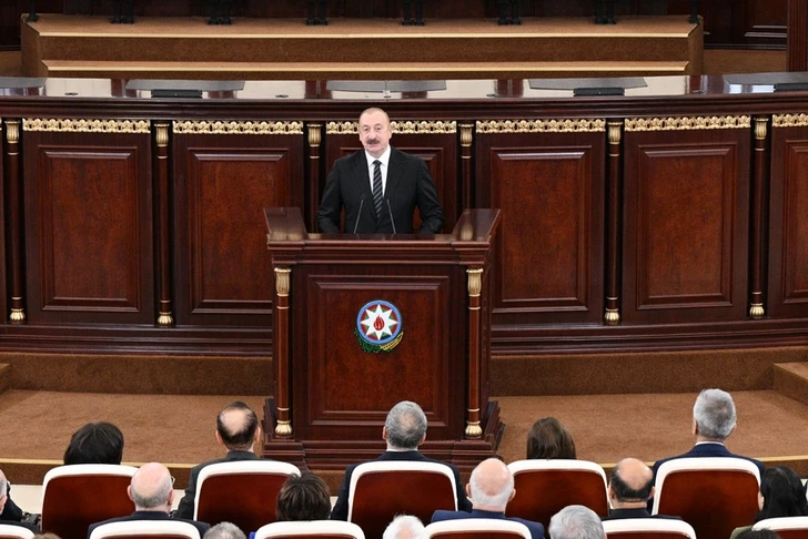 Ильхам Алиев выступил на собрании НАНА в честь 80-летнего юбилея-ФОТО