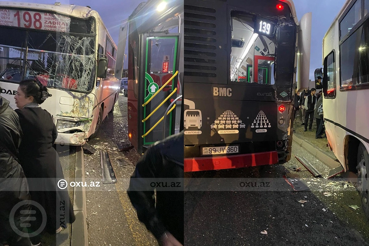 В Баку столкнулись пассажирские автобусы: подробности инцидента на забратском шоссе-ОБНОВЛЕНО-ВИДЕО