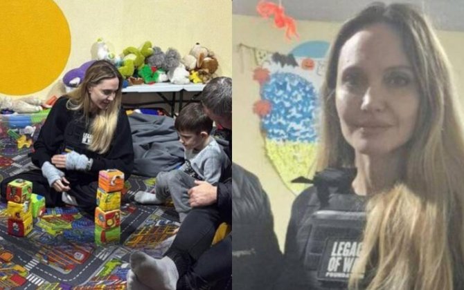 Ancelina Coli Ukraynanın Xerson şəhərinə səfər edib - FOTO