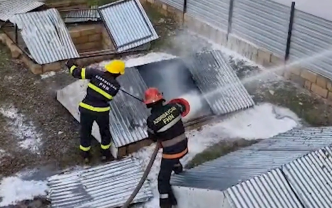 Şəmkirdə yanacaqdoldurma məntəqəsində yanğın olub - VİDEO