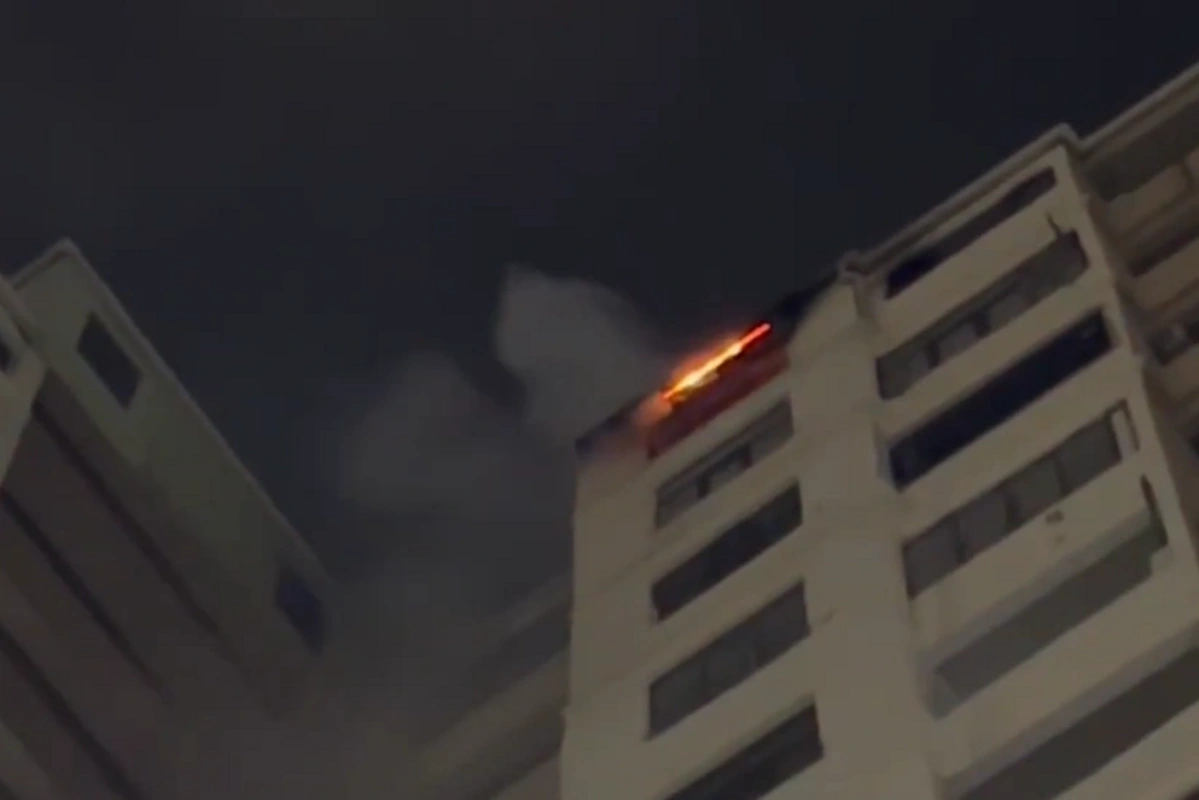 Nizami rayonunda çoxmərtəbəli yaşayış binasında YANĞIN